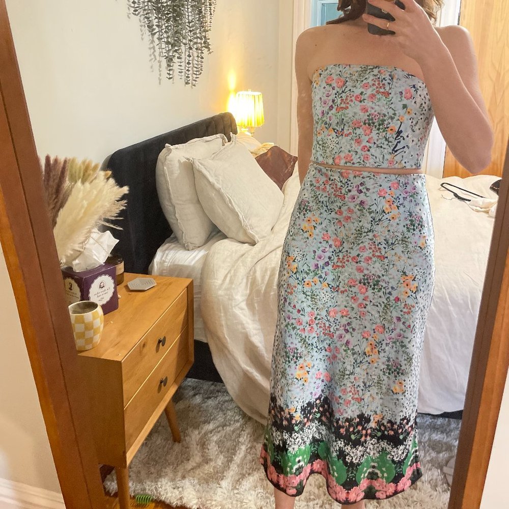 Alice & Olivia Floral Blue Two Piece Set